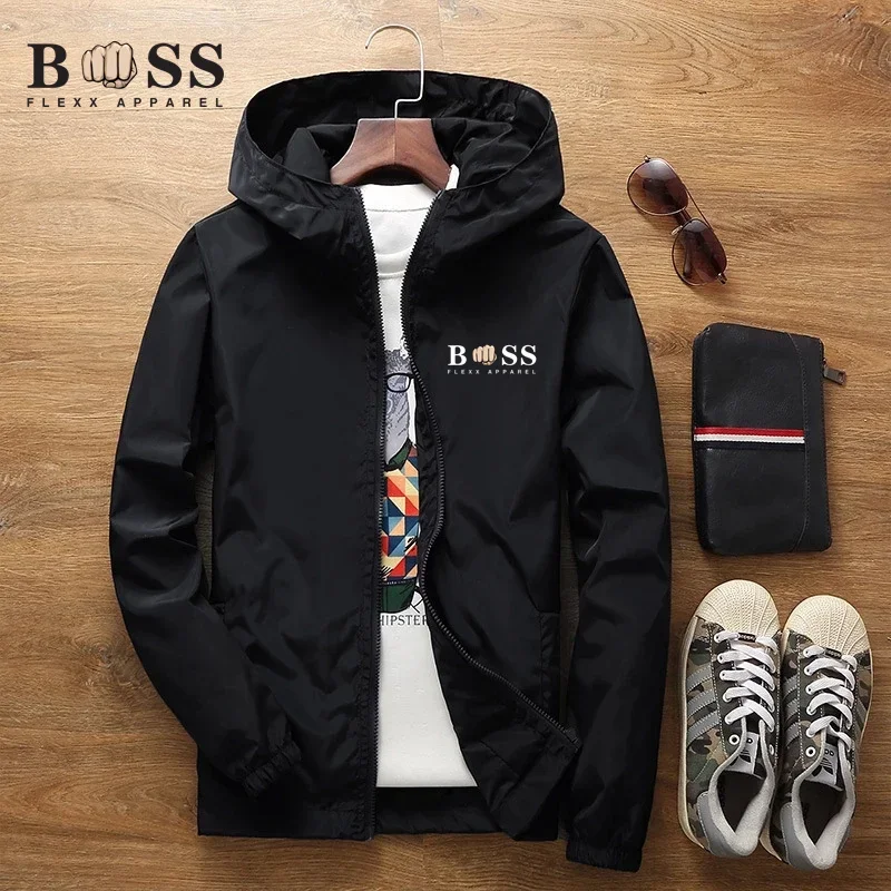 Latest men's hooded jacket, unisex top, casual windbreaker, sun protection suit, M-7XL whole home, sports, spring and autumn