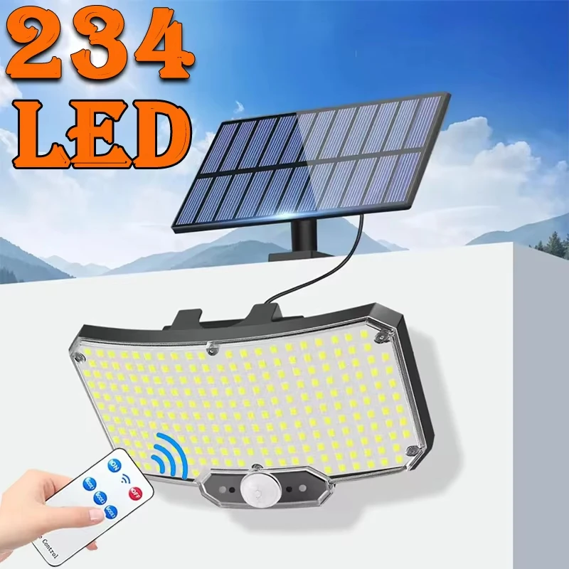 

234LEDs Solar Light Outdoor Super Bright Motion Sensor Solar Strong Power LED Garden Wall Lamp IP65 Waterproof 3 Working Mode