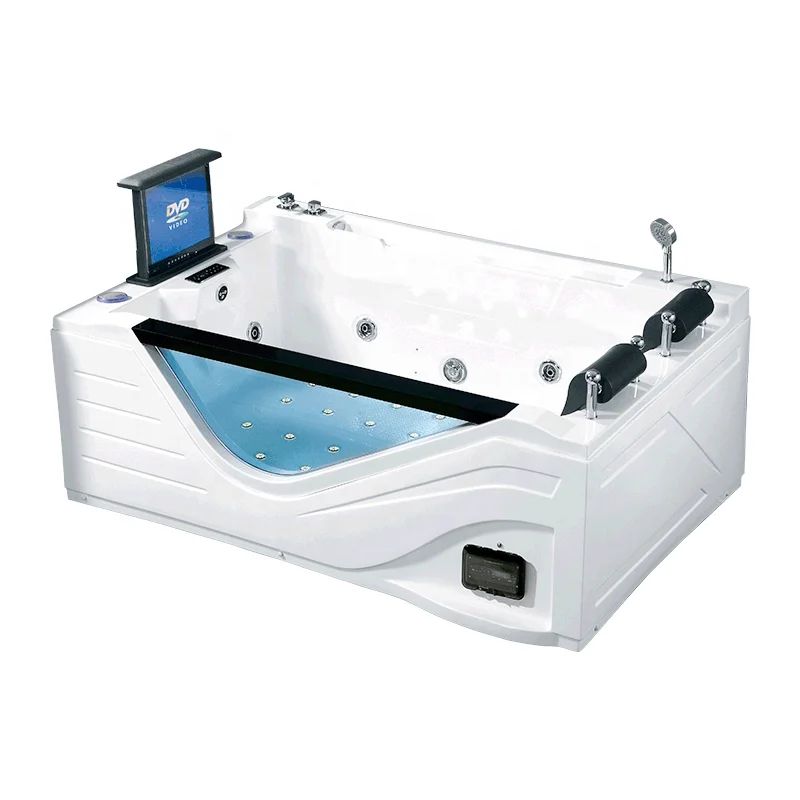 Spa Bathroom Tubs Hydromassage Massage Whirlpool Bathtub with TV 17inch 1 Piece Graphic Design Modern Bath Massage