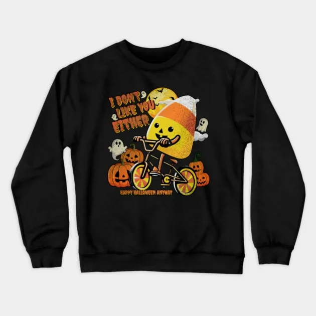

Autumn and Winter Style Halloween - Humor Sweatshirt, "Rebellious Candy Corn" Graphic for A Trendy and Witty Look