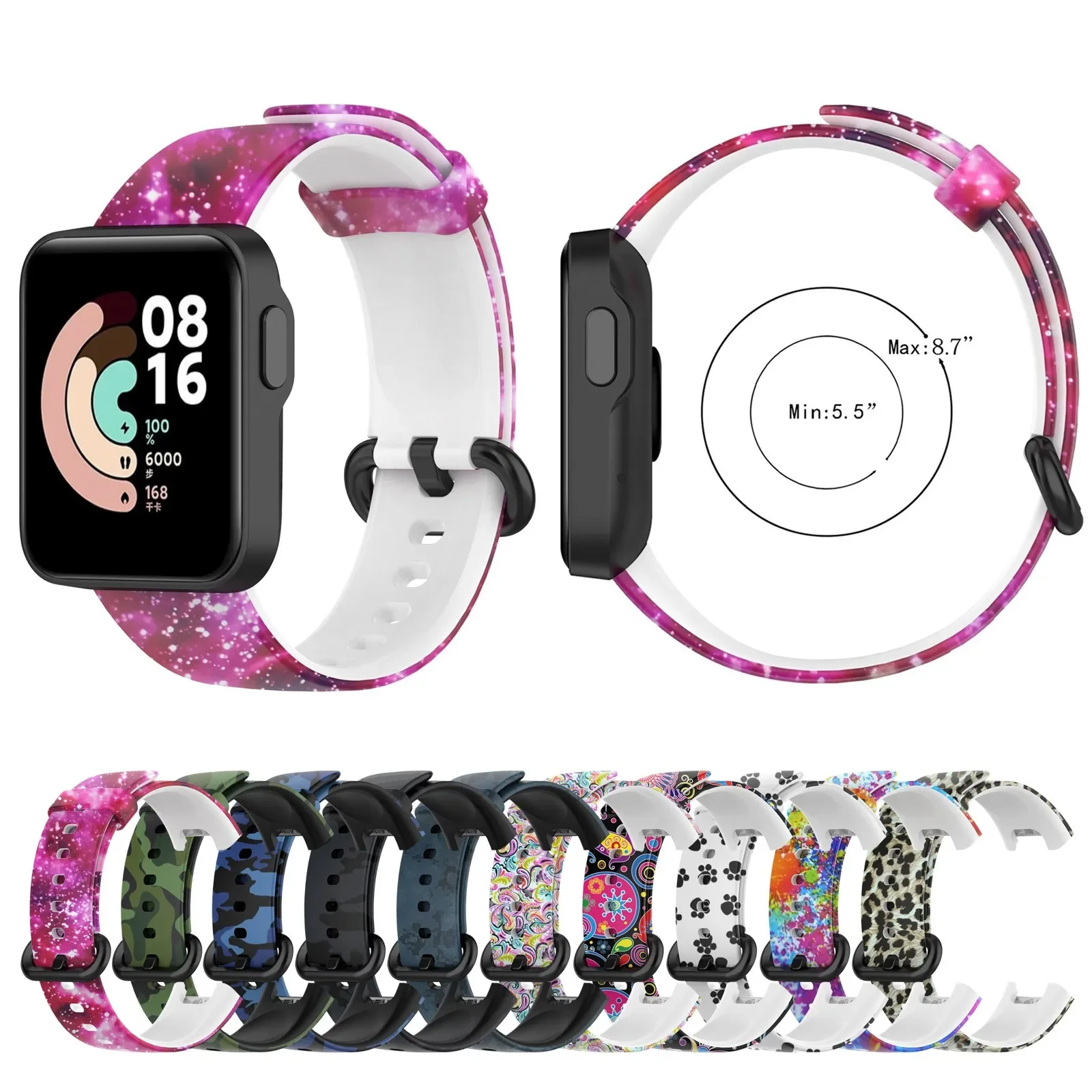 ใหม่สายนาฬิกาพิมพ์ลายสากลสำหรับ Xiaomi Mi Watch Lite สีสันสดใสปลดเร็วอุปกรณ์เสริมสำหรับนาฬิกา redmi