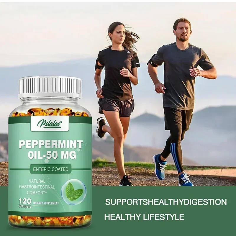 زيت النعناع 50 مجم - يعزز الهضم والامتصاص، ويقلل من الانزعاج في البطن، ويساعد صحة الجهاز الهضمي والأمعاء