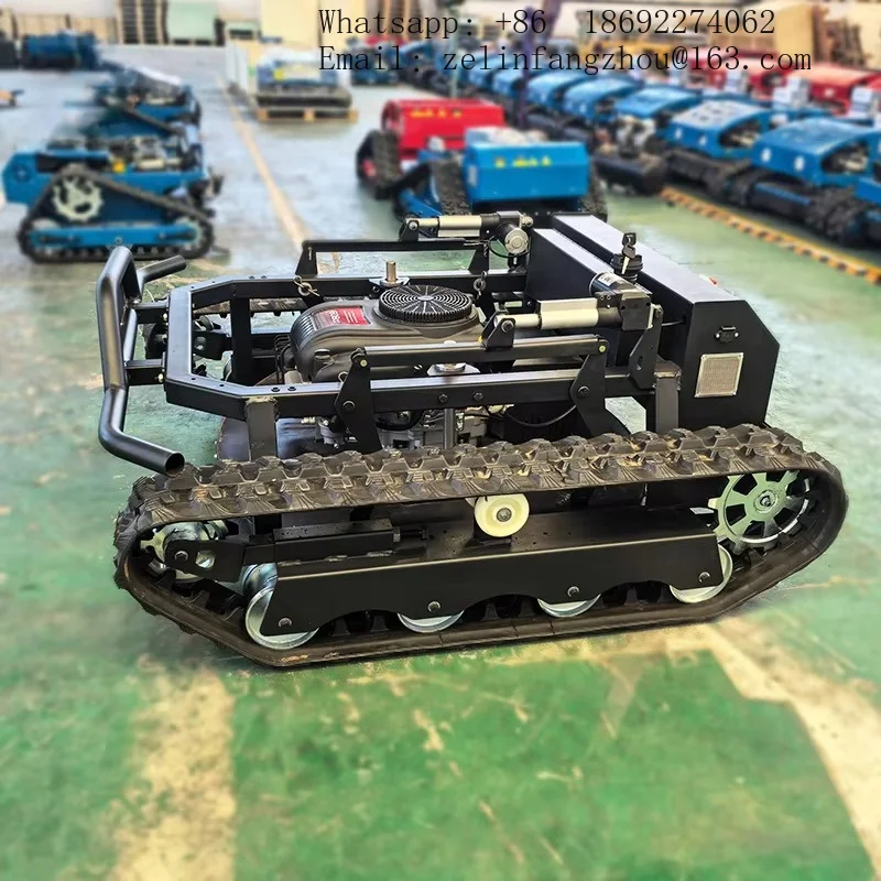 All Terrain Track Lawn Mower for Agricultural Grassland Remote Control High Slope Climbing Heavy Duty Farm Machine Pro