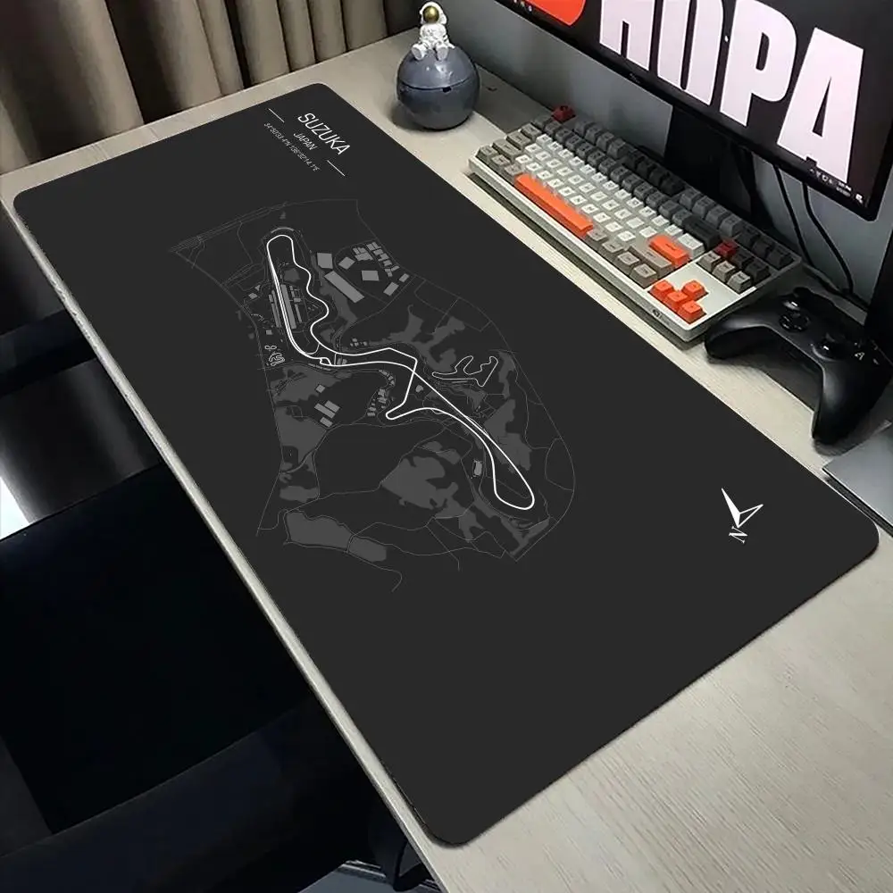 

F1 Racing Roadmap Коврик для мыши Большой компьютерный офисный игровой настольный коврик XXL Резиновые противоскользящие коврики для клавиатуры с прошитыми краями Длинные настольные коврики