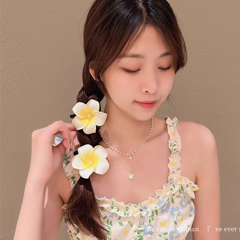 هاواي زهرة مشبك شعر للنساء الفتيات رومانسية البوهيمي زهرة الجانب الانفجارات كليب BB مقاطع الشعر إكسسوارات الشعر #3
