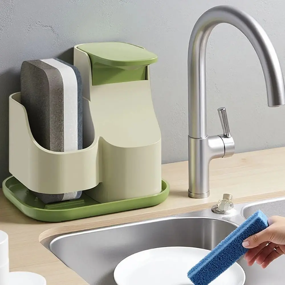 

2-in-1 Hand Soap Dispenser Leak-Proof Hand Soap Pump Manual Press Soap Box Refillable Press Type Dual Soap Dispenser Countertop