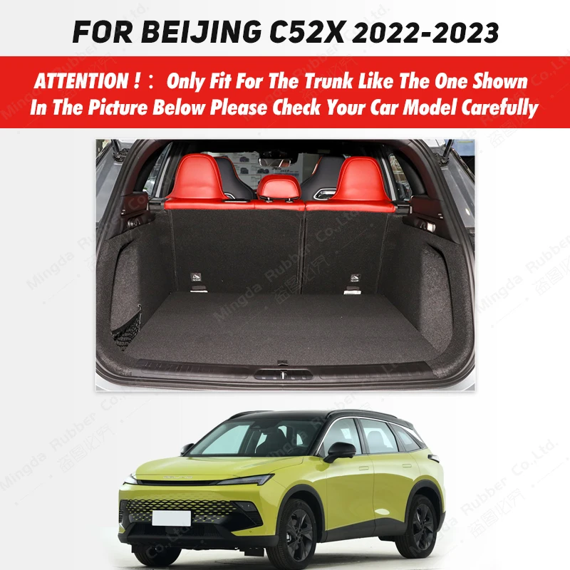 Auto Full Coverage Trunk Mat For BEIJING C52X 2022 2023 Car Boot Cover Pad Cargo Liner Interior Protector Accessories