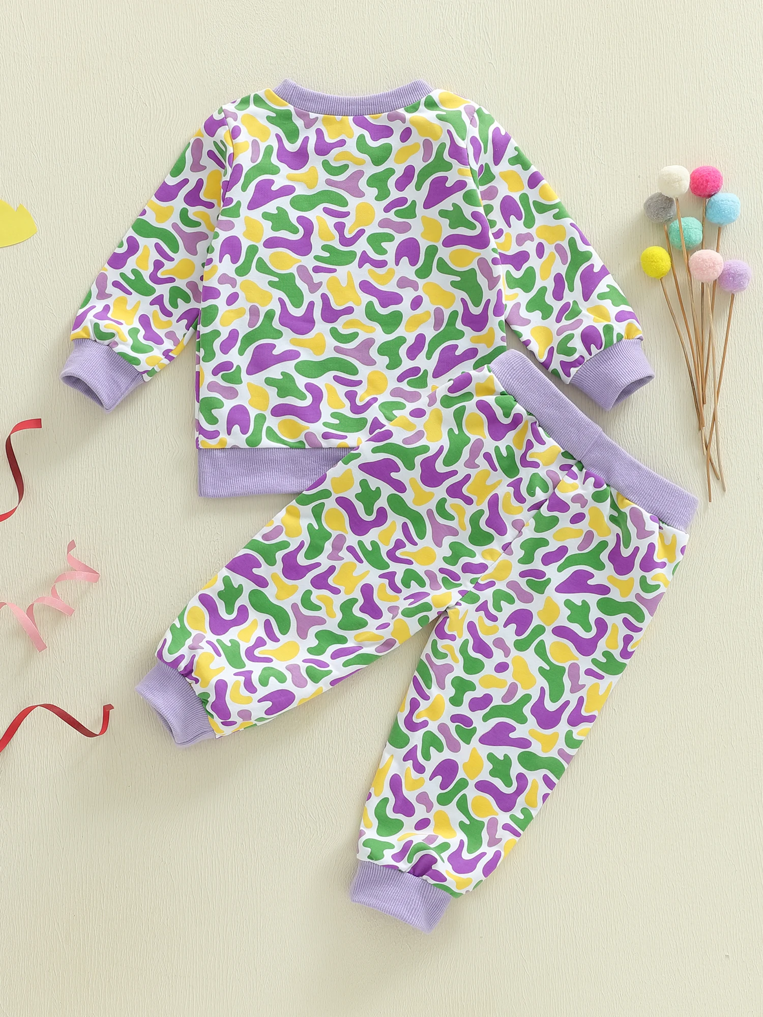 طفل رضيع ماردي غرا الزي المألوف التمويه كم طويل البلوز مع السراويل 2PCS مجموعة الملابس #2