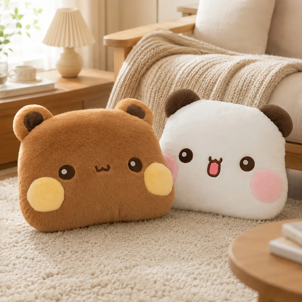 Kawaii Bubu And Dudu Panda Plush Pillows Cushion Soft Home Pillow Warm Hand Cushions Room Decor For Girl Birthday Couple Gift