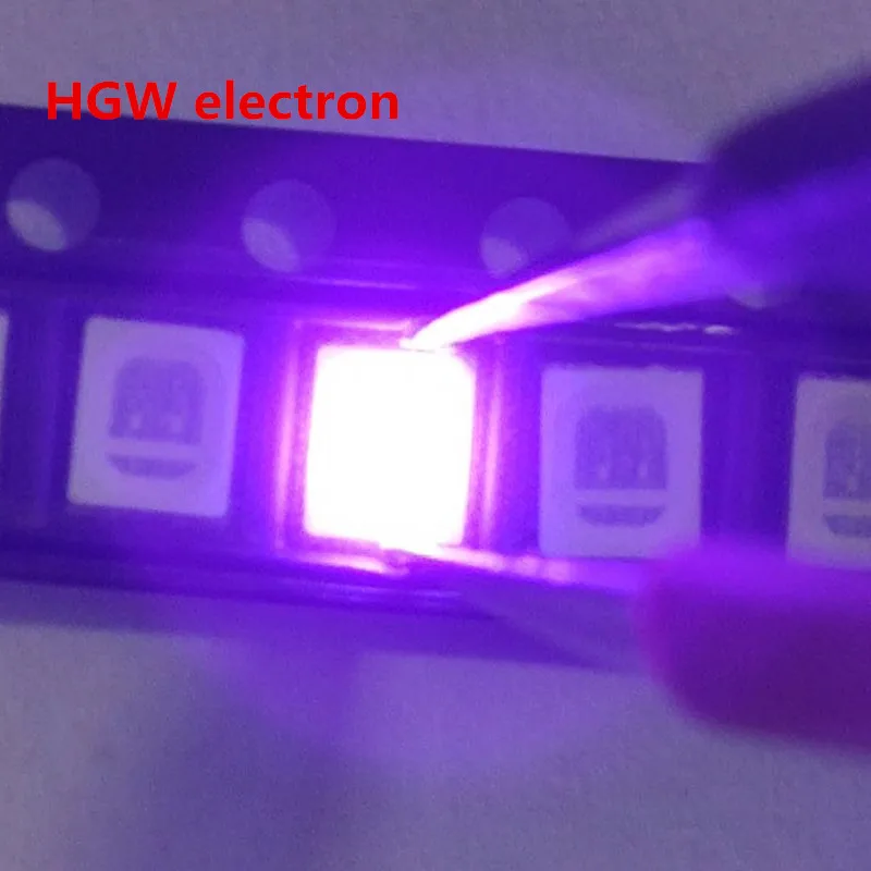 100 diodos SMD 2835 cuentas de lámpara UV 395 - 400nm diodo emisor de luz UV 0,2 W cuentas de lámpara UV