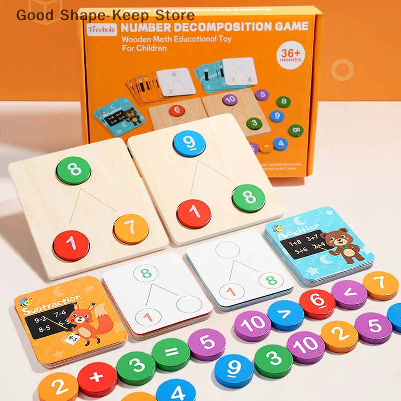 Kids Math Wooden Digital Decomposition Arithmetic Montessori Toy Early Education Teaching Aids Number Cognition Counting Toys