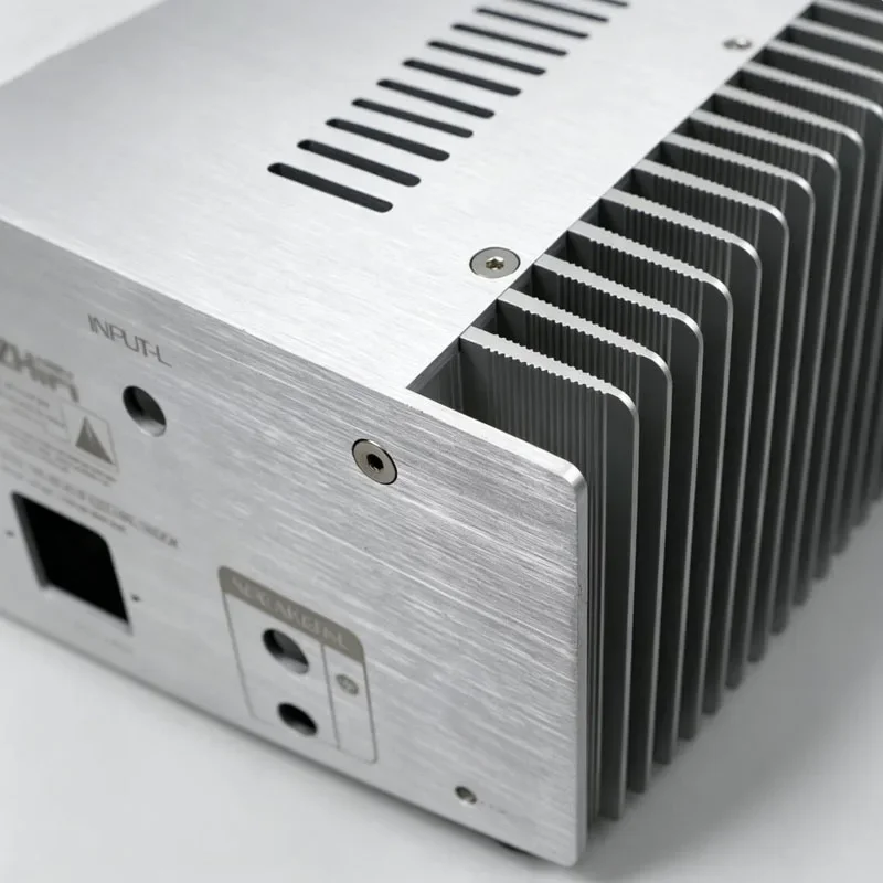 Precision Full Aluminum Amplifier Chassis Case Dual-Side Heatsink 240x211x120mm for Electronic Components