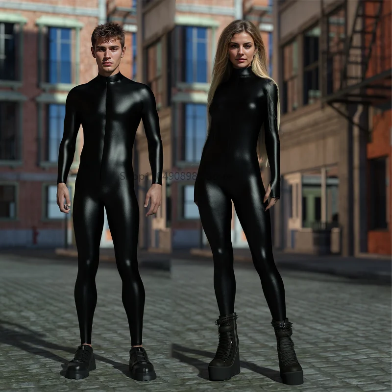 AliExpress Sexy Black Jumpsuit Halloween Punk Cosplay Zentai Suit Holiday Party Bodysuit Nightclub Catsuit Rave Suits Cycling Outfit 2025