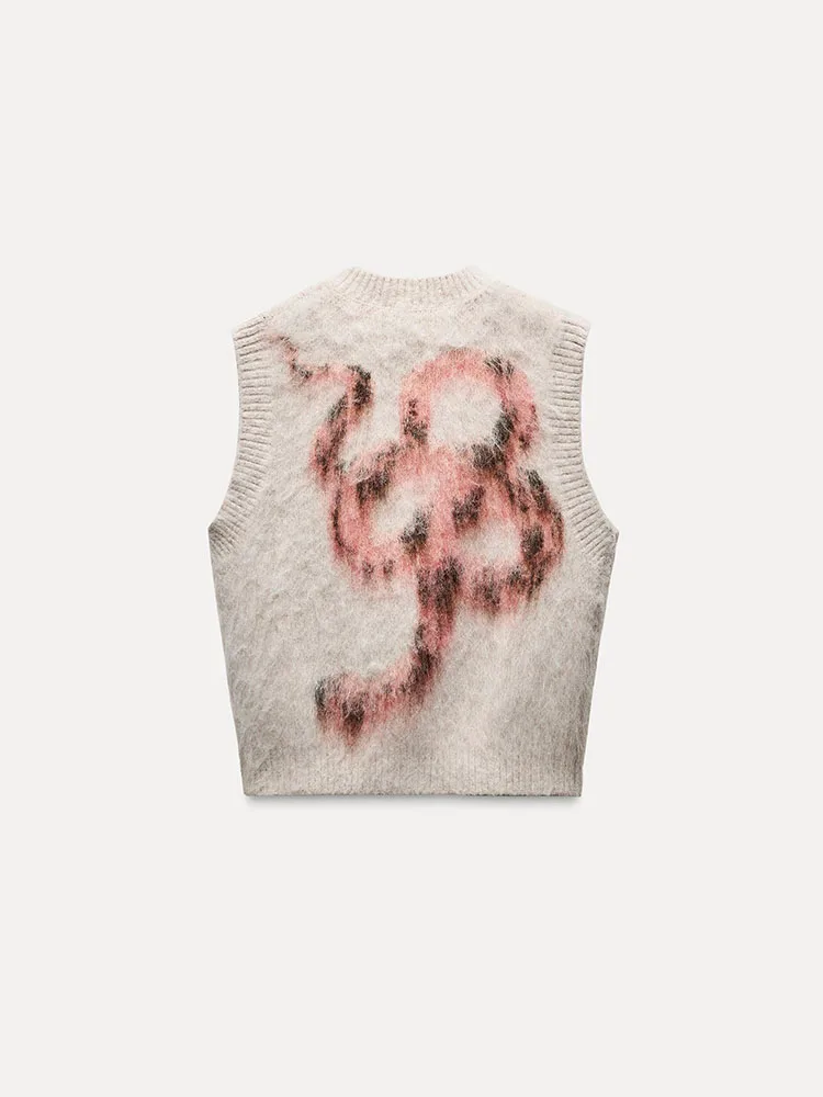 

Spring New Arrival Women's Knitted Vest Sle V-Ne Layering Faionable Versatile ZA2025 Commute Sle Regular Length