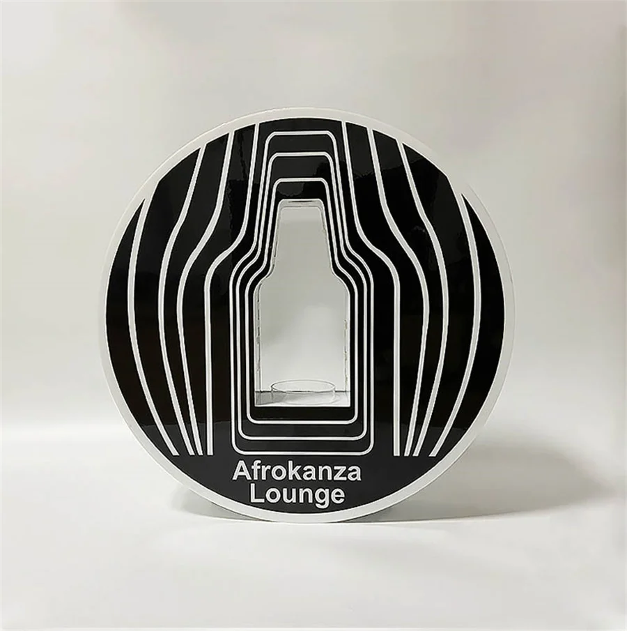 Garrafa de vinho LED Display Racks, Round Stripe, acrílico, iluminado, apresentador, LED Glorifier Garrafa, Portador de garrafas VIP