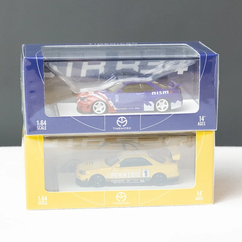 TM 1/64 Nissan GTR R34 Игрушечный автомобиль из сплава, литая под давлением металлическая модель, подарки