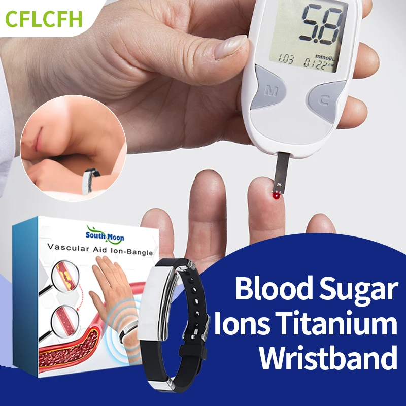 Blood Sugar Control Ions Wristband Improve Circulation Balance Blood Glucose Diabetes Relief Ions Titanium Germanium Bracelet