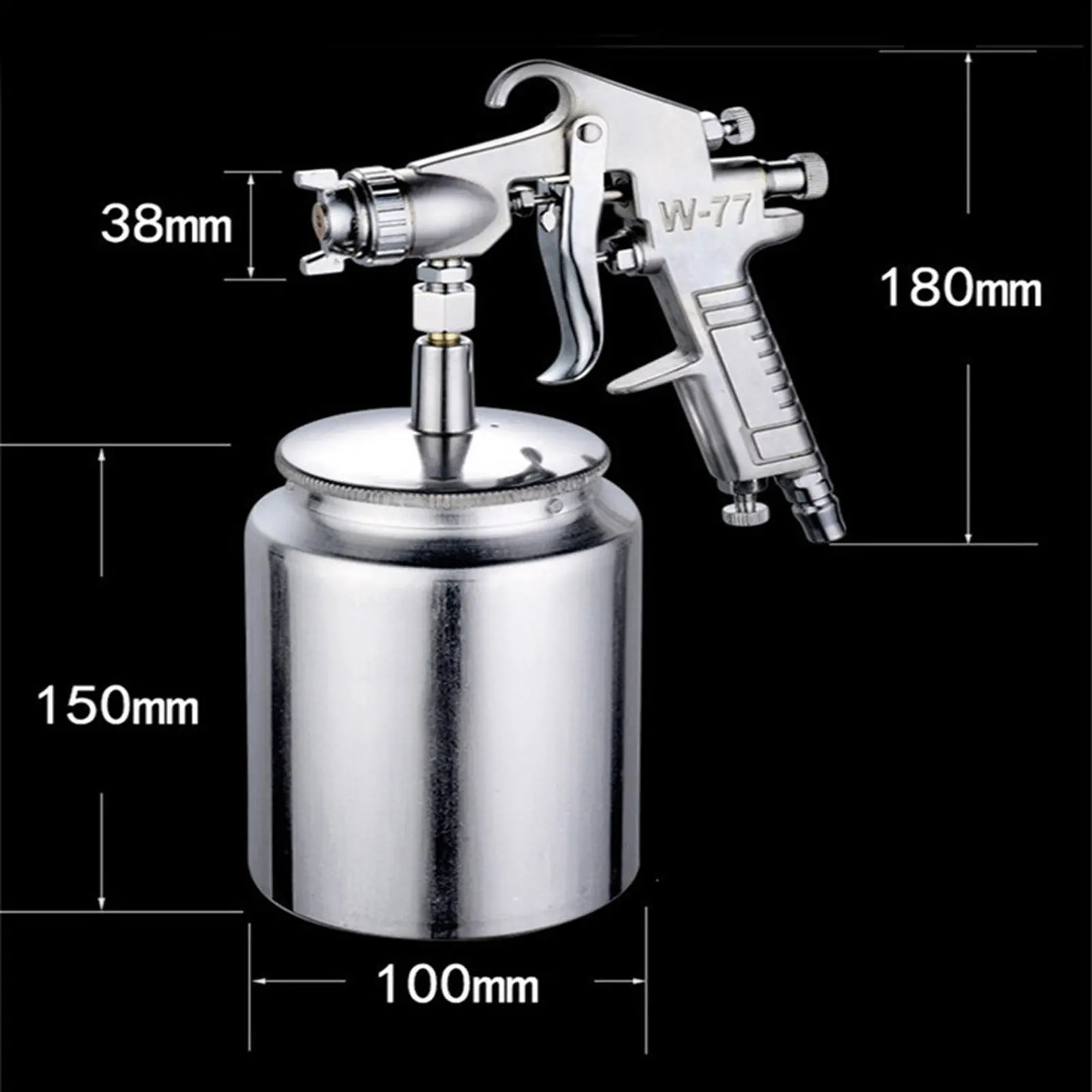 T HVLP Pneumatic Sprayer Gun Professional Spray Gun with 2.0mm Steel Nozzle for Furniture Car Paint Glue High Atomizing Spray