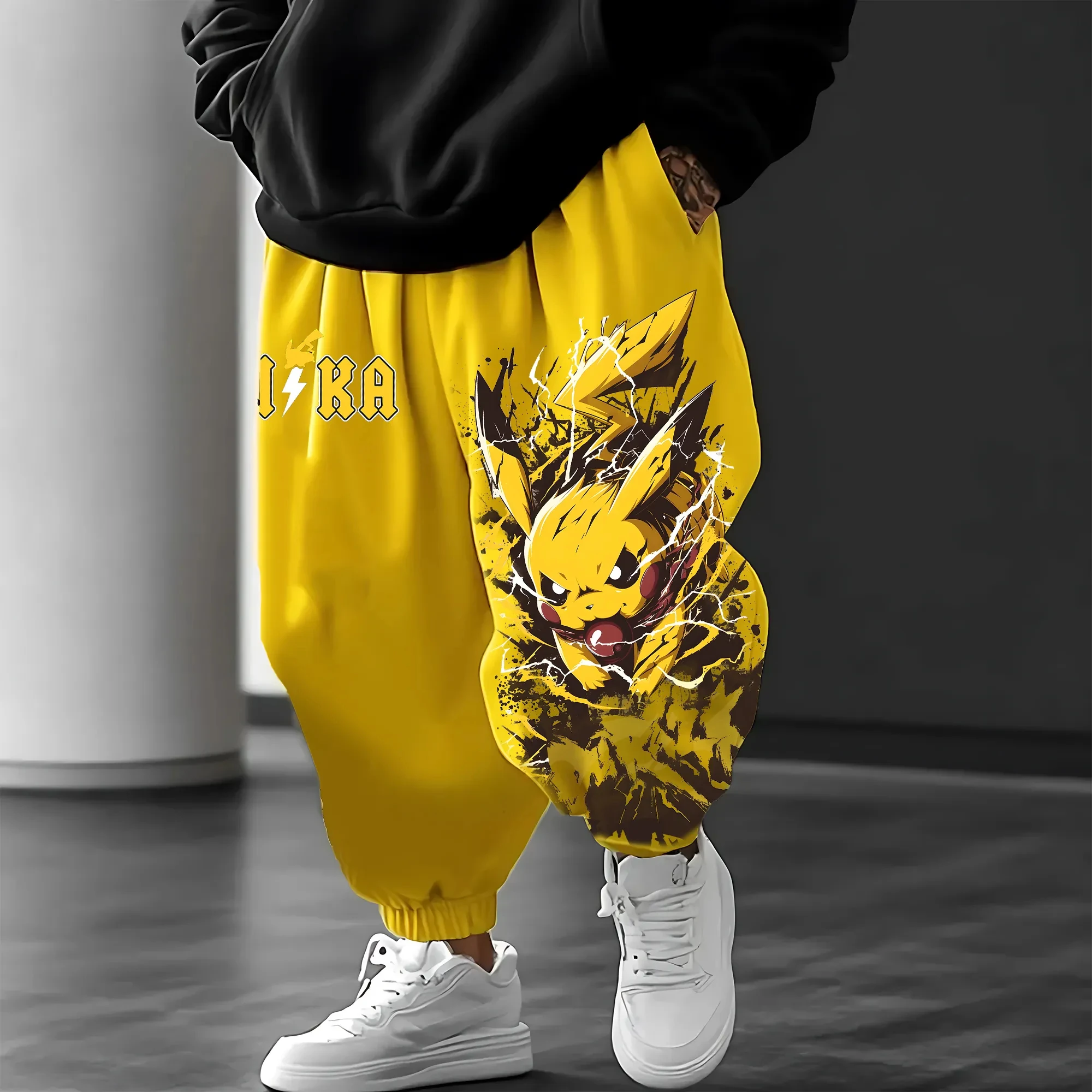 

Хлопковые мужские брюки Pokémon, новинка осени/зимы 2021, японские свободные повседневные брюки с принтом Пикачу в стиле Харадзюку