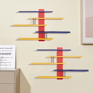 Bergte Wandregal, Handarbeit Blindkasten, DIY -schwimmende Regale, farbenfrohe Rack, Lagerstufen, Figur, Spielzeug 10 Hauptverkaufstreppen Parfüm - №9