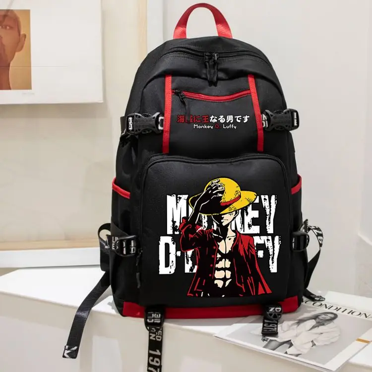 New Nautical Thief King Schoolbag Male Sauron Luffy Backpack Trend Junior High School Student Backpack Fashion Accessories