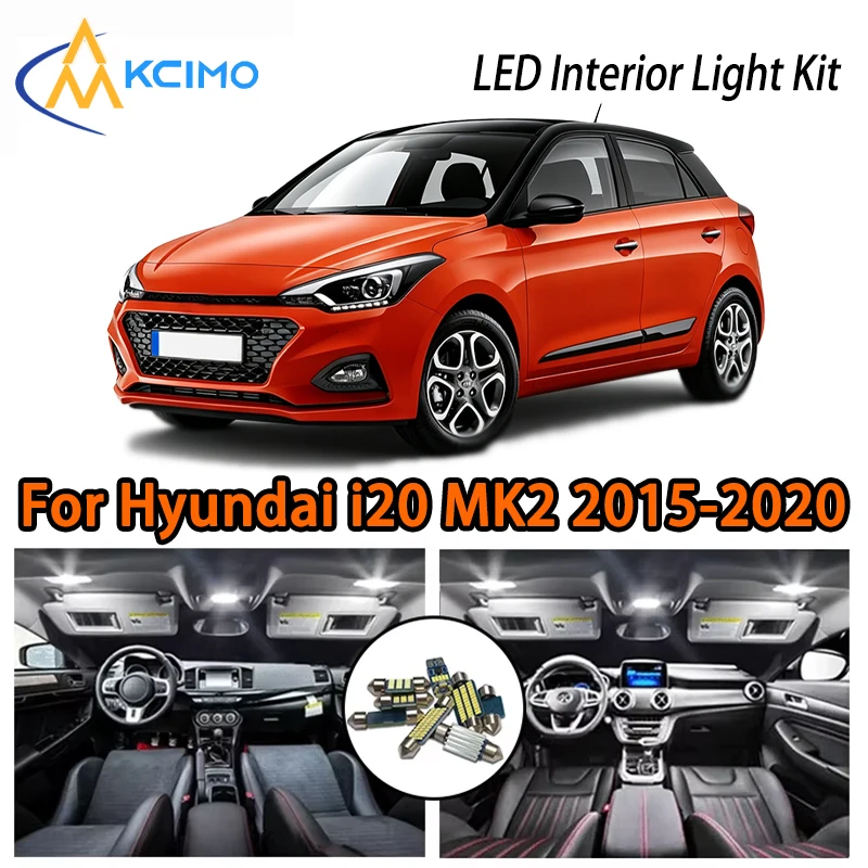 

For Hyundai i20 MK2 2015-2020, White Ice Blue Lights Kit Easy Install Car Atmosphere LED Interior