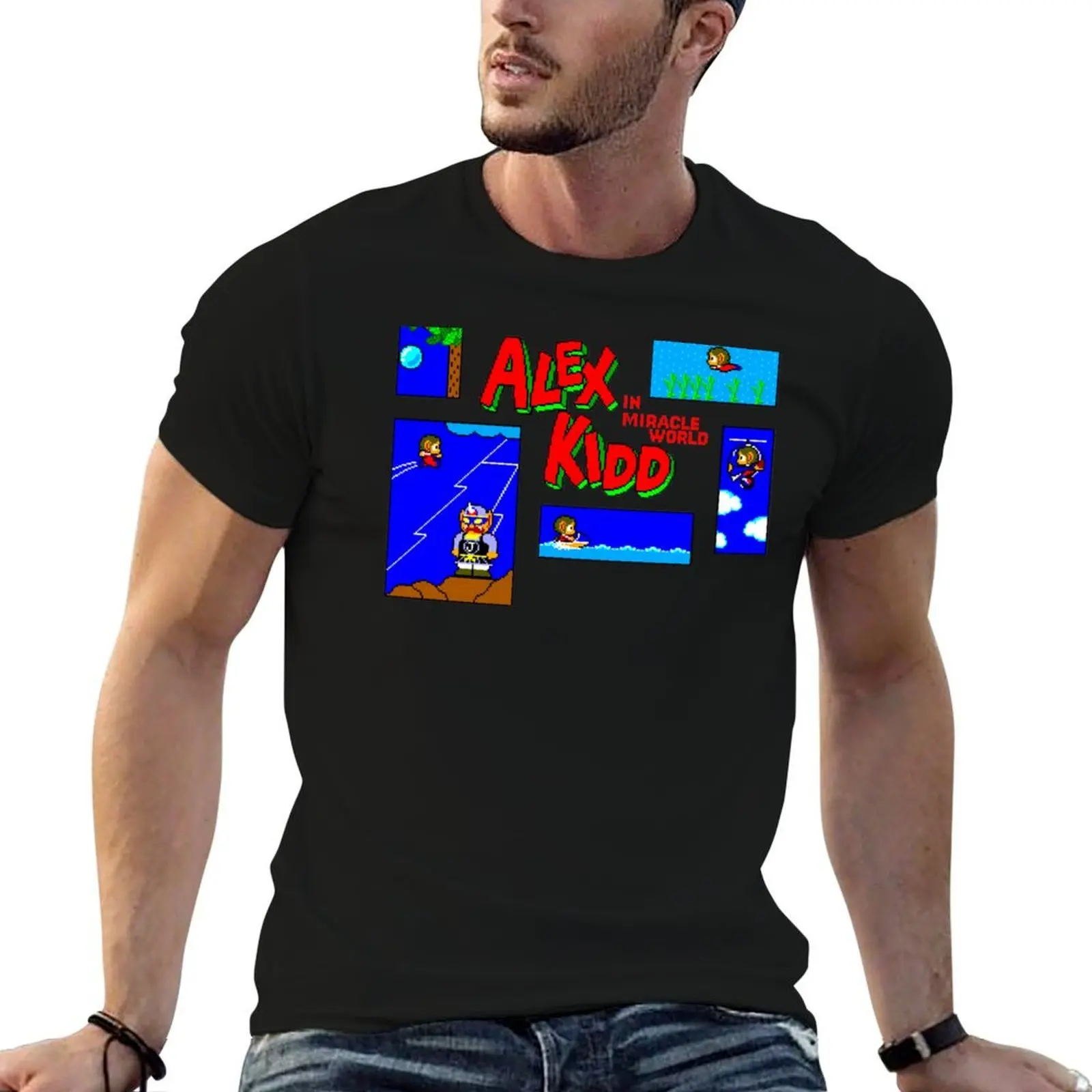 Alex Kidd in Miracle World - T-shirt à manches courtes et coupe ample, taille plus, avec écran d'intitulé