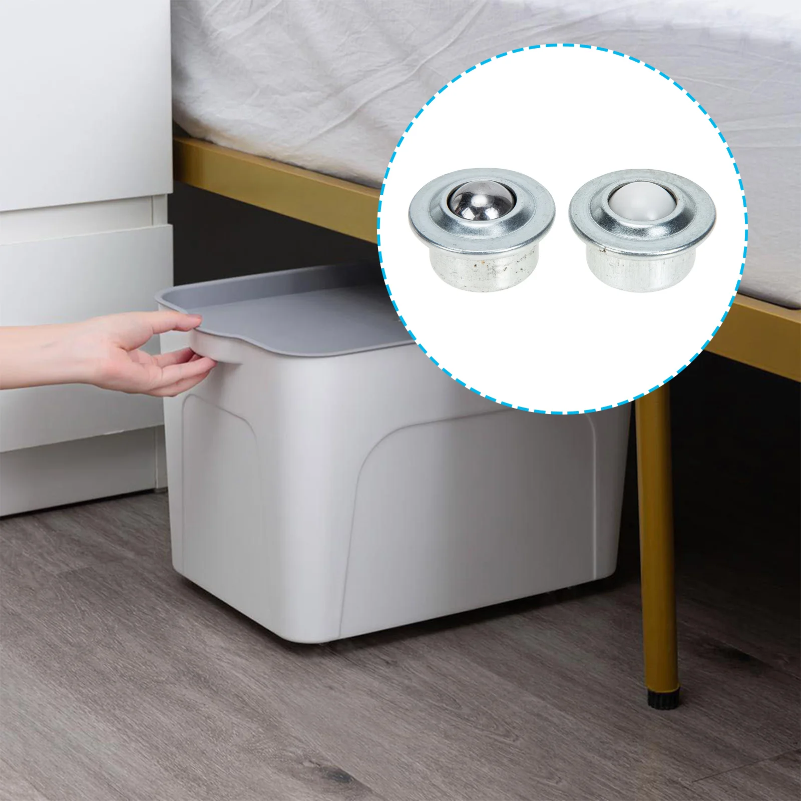 8pcs Carbon Steel Nylon Universal Wheel 360 Degree Rotation Durable Transfer Bearing Caster For Table Cabinet Wood Box Nylon