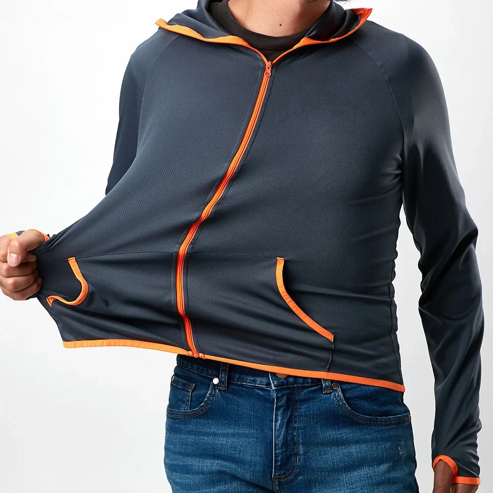 Chaquetas de senderismo impermeables para hombre, ropa hidrofóbica transpirable para exteriores, Camping, pesca, chaquetas con capucha, secado rápido, abrigo de piel Anti-UV