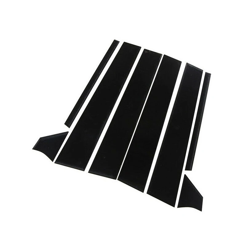 طقم عمود عمود أسود لامع من نيسان سنترا صوفي ، غطاء نافذة الباب ، ملصق ملحقات عمود BC ، 8 *