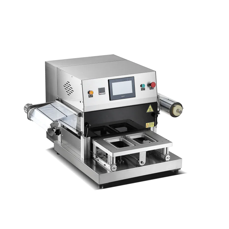 Ready Meal Tray Sealing Machine Nitrogen Gas Flushing Packaging for Fruit Food & Beverages for Foil Tray Sealer Customized