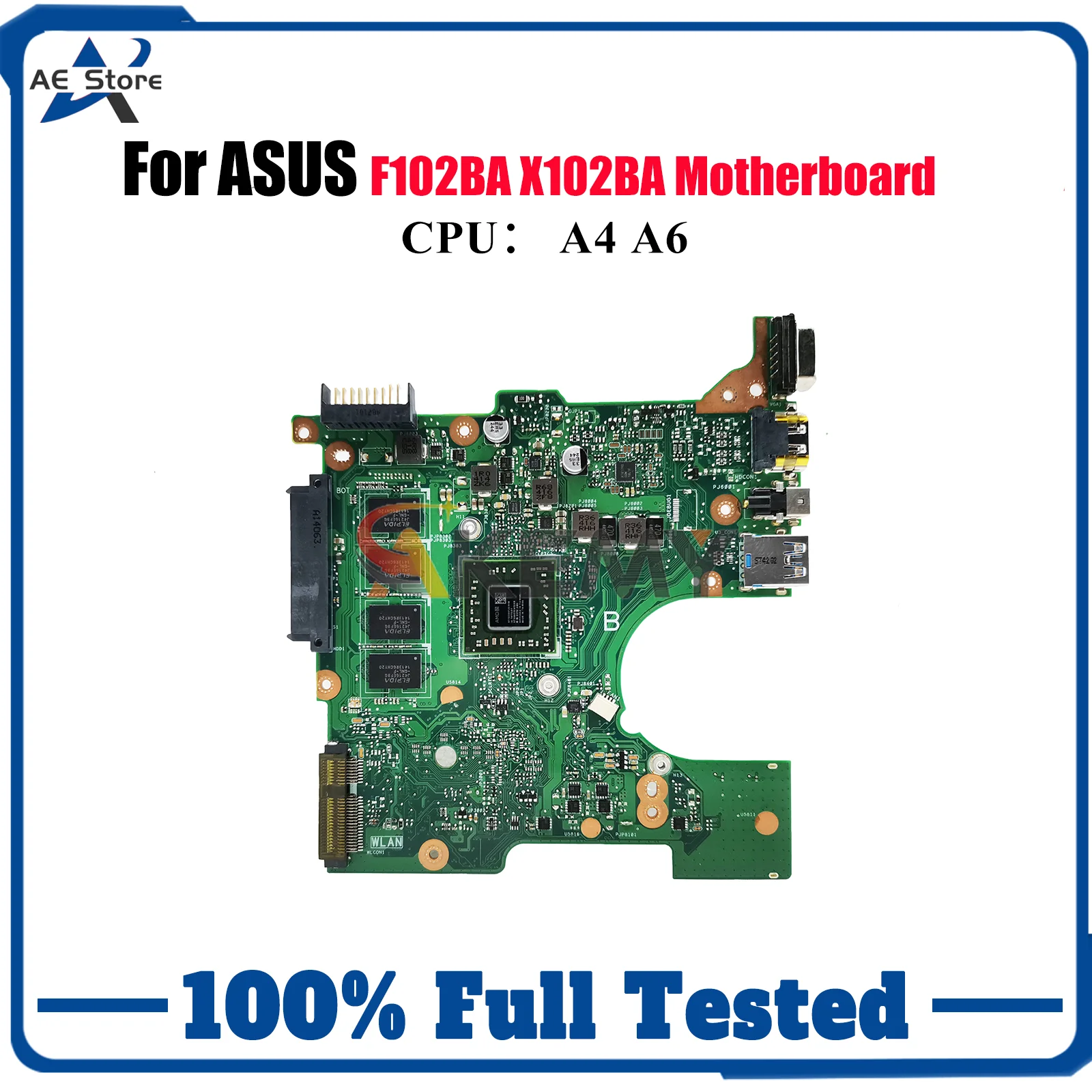 

X102BA Laptop Motherboard For ASUS VivoBook F102BA X102BA X102B Notebook Mainboard With A4 A6 CPU 100% tests OK fast shipping