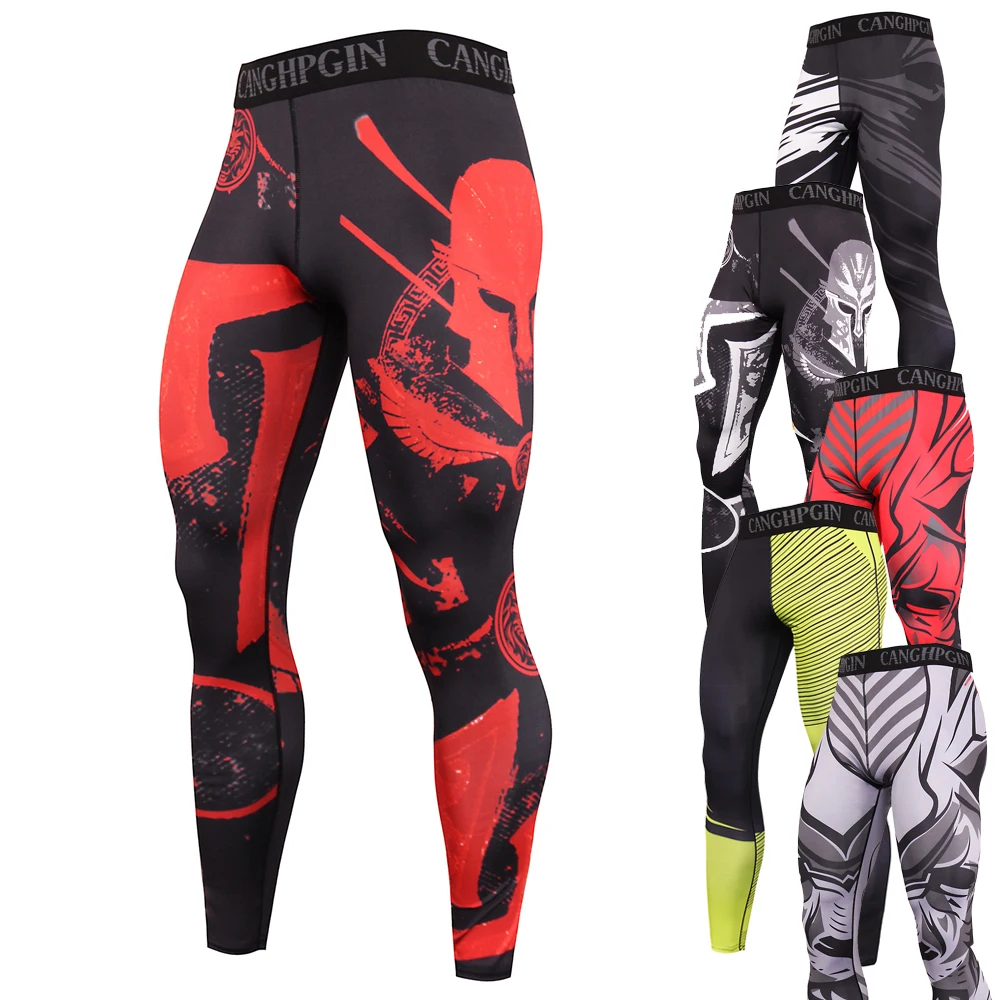 Cool Comic Compression Leggings Rashguard Man Sport Pants Running Exercise Fitness Quick Dry Sportswear Gym Bodybuilding Trouser