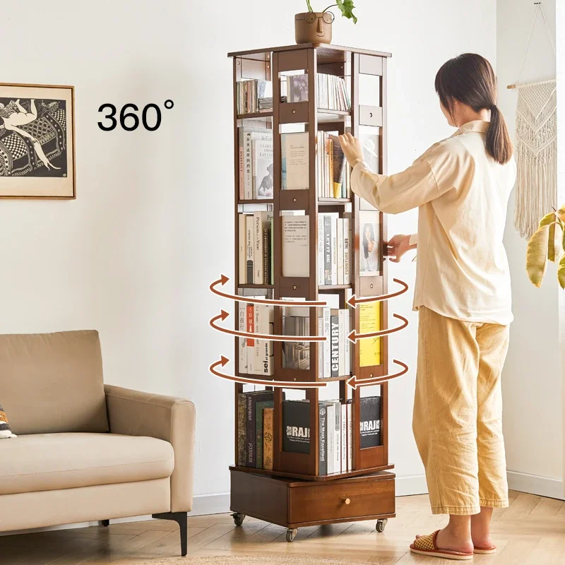 Children Rotating Bookcase Storage Cabinet Corner Bookcase Display Office Muebles Organizador Living Room Furniture YN50BC1