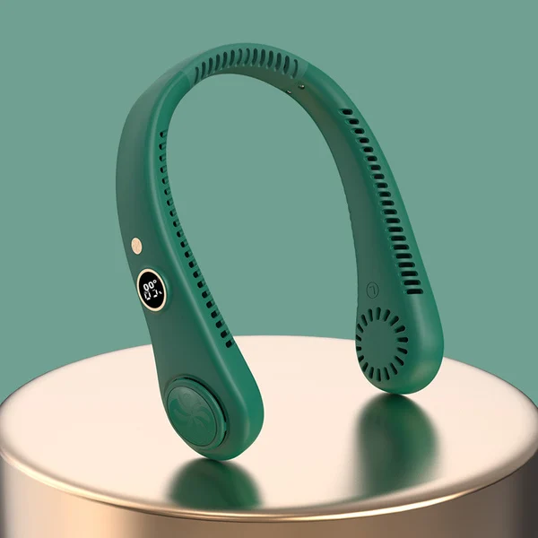 Rechargeable Electric Fan Digital Display Hanging Neck Fan Bladeless Design Electric Fan Bladeless Neckband Fan USB Rechargeable image 4