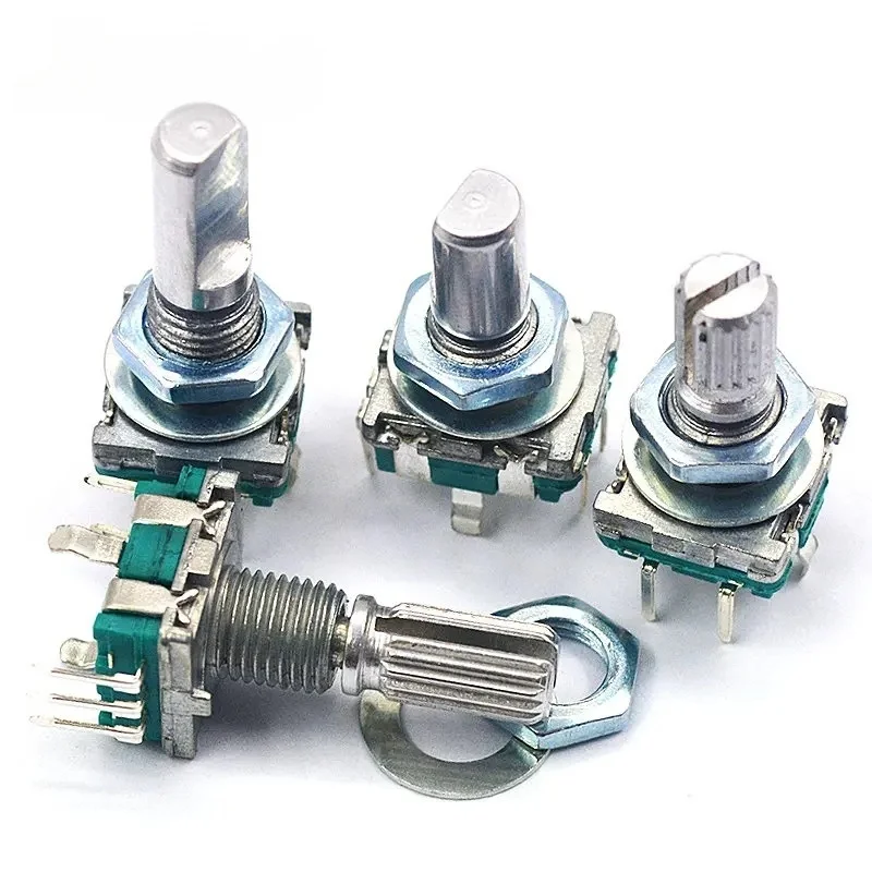 1PCS/LOT 20 Position 360 Degree Rotary Encoder EC11 w Push Button 5Pin Handle Long 15/20MM With A Built In Push Button Switch