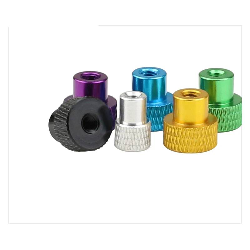 M3 M5 Through-Hole Hand Nut Aluminum Alloy Krasled Step Nut With Ring Thumb Nut Black/Red/Aluminum/Blue/Green/Purple