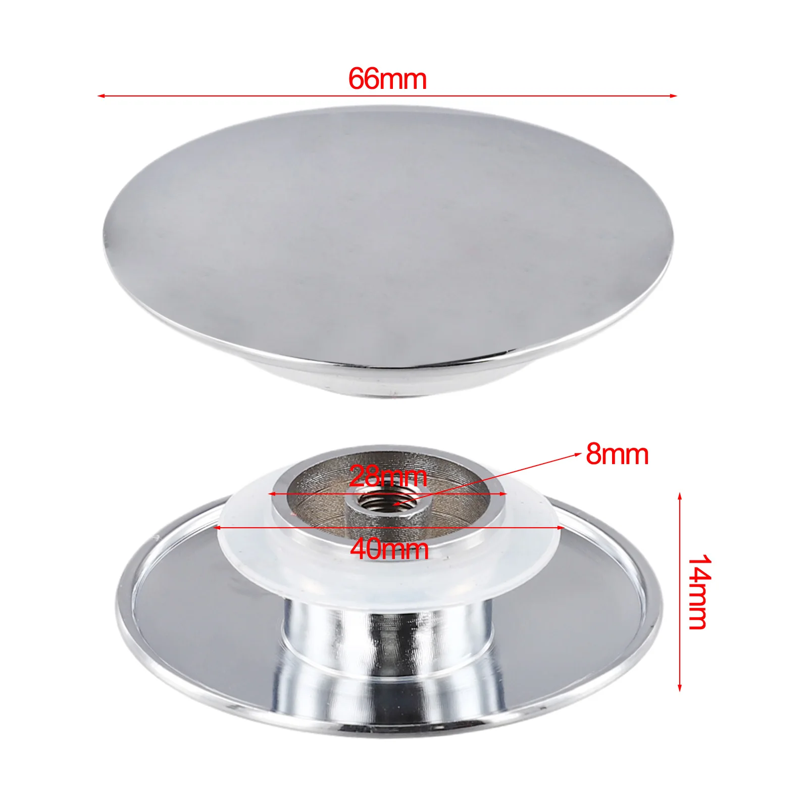 66mm Basin Waste Sink-Plug M8 Thread Basin Waste -Up Sink Cap Click Clack Push Button For Kitchen Bathroom Basins Bathtubs - view 6
