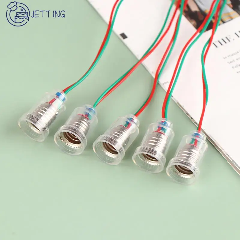 5Pcs Universal E10 Lamp Holder With Wire Small Lampholder E10 Base Experiment Teaching Instrument Base E10 Lampholder Adapter