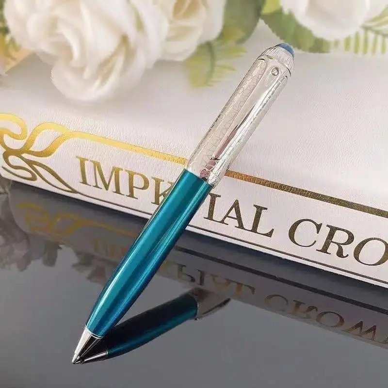 French CT boutique high-end crystal heavy touch all metal carti pearl signature ball pen business office stationery give case