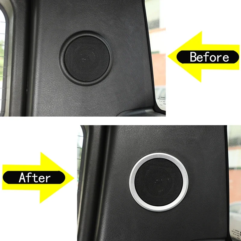 

2Pcs aluminum alloy silver For 2003-2007 Hummer H2 Car styling trunk horn ring cover sticker car interior accessories