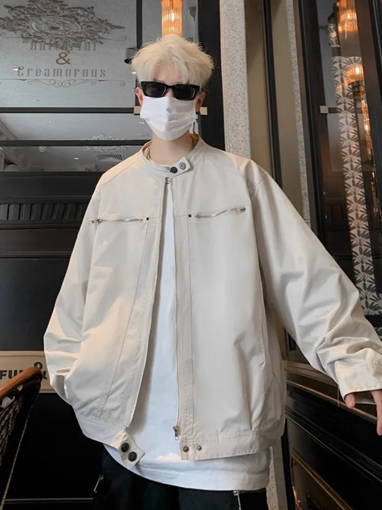 

Street Sle Men's ort Baseball Jaet Harlin Cleanfit Coat Casual Loose Fit Polyester Fiber Autumn Wear Zipper Closure