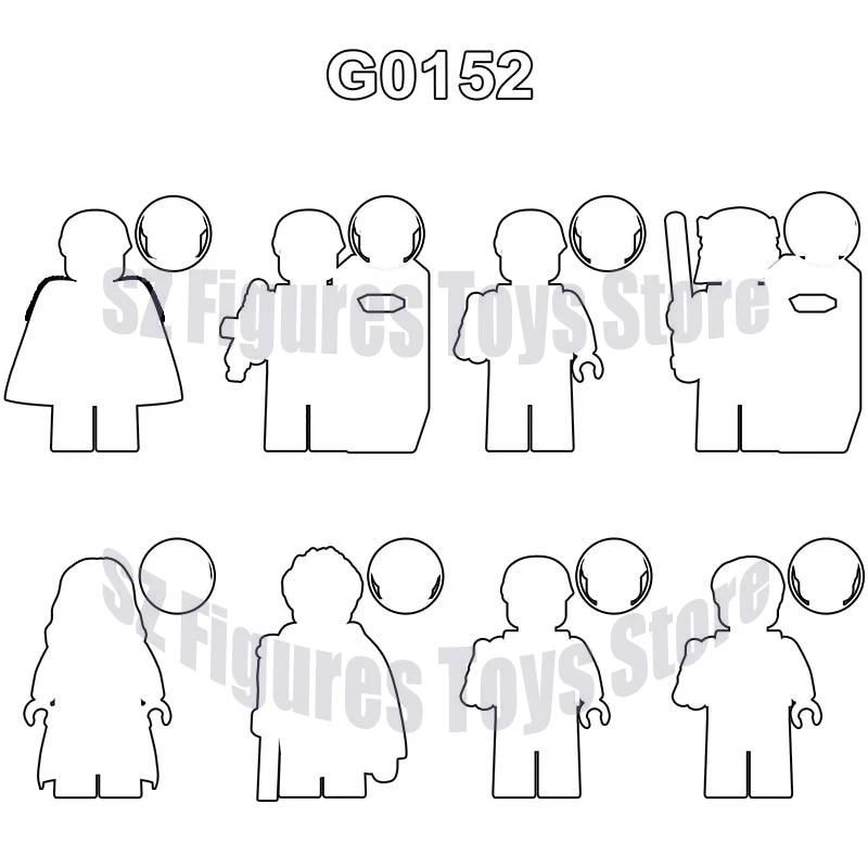 Figurines d'action blocs de construction de film G0152 GH0385 GH0386 GH0387 GH0388 GH0389 GH0390 GH0391 GH0392 MOC, jouets de bricolage