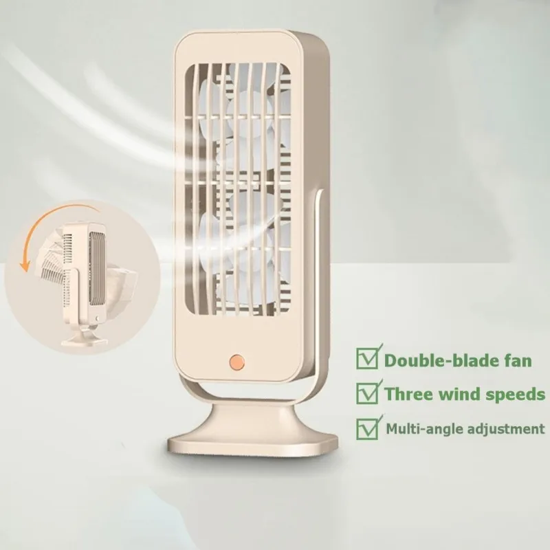 

A66T-Dual Blade Air Fan With High Airflow USB Rechargeable For Home And Office Portable Use