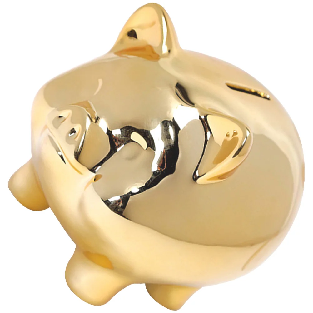 

Medium Ceramic Gold Piggy Bank Coin Saving Pot Cute Desktop Money Box Home Decor Piggy Bank Money Saving Box Party Favor
