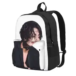 Jungkook Long Hair Hot Hot Sale Schoolbag Backpack Fashion Bags Army Fandom Logo Jimin Jin Jhope Suga Jungkook Taehyung