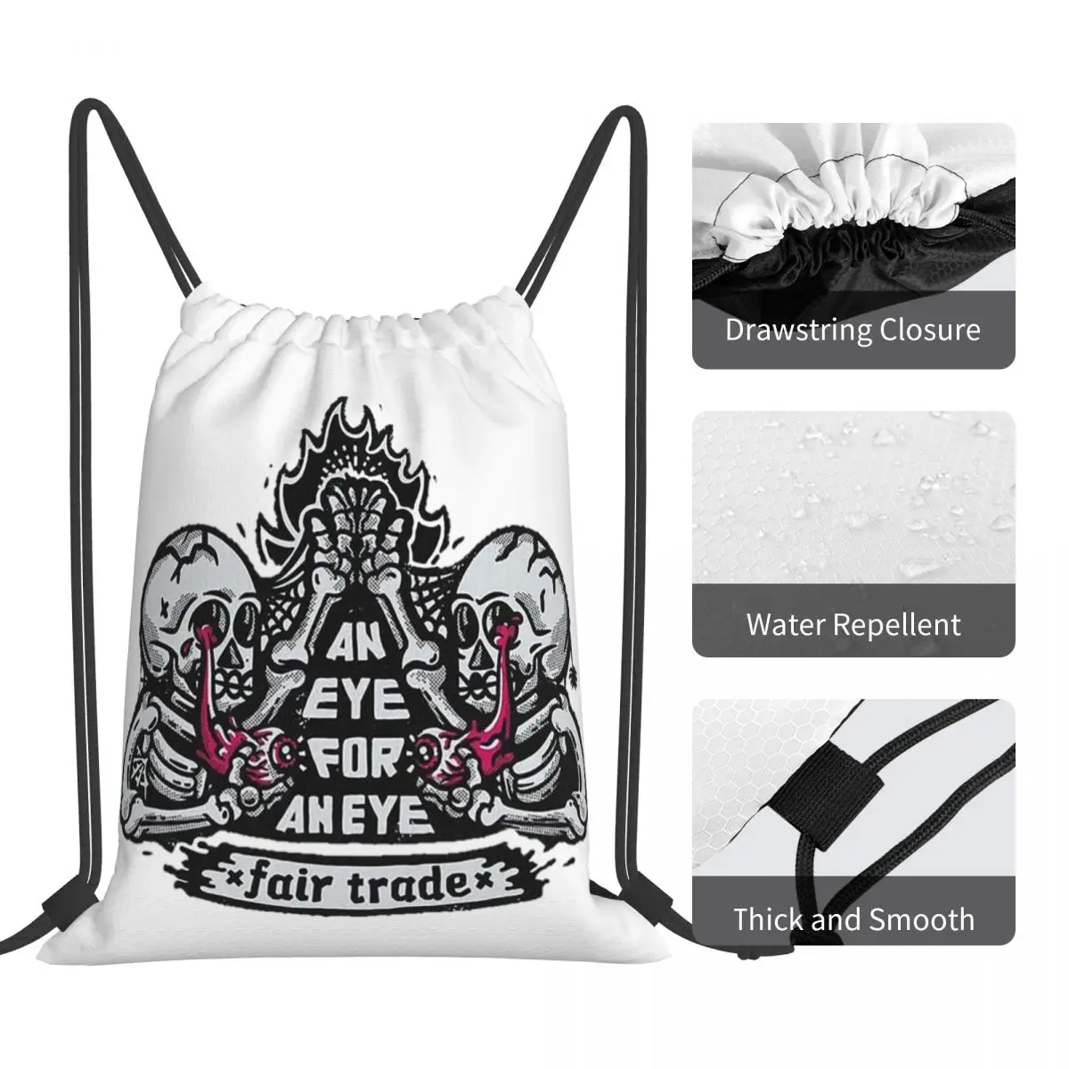 Skull Backpacks Multi-function Portable Drawstring Bags Sports Bag Book Bags For Man Woman Students