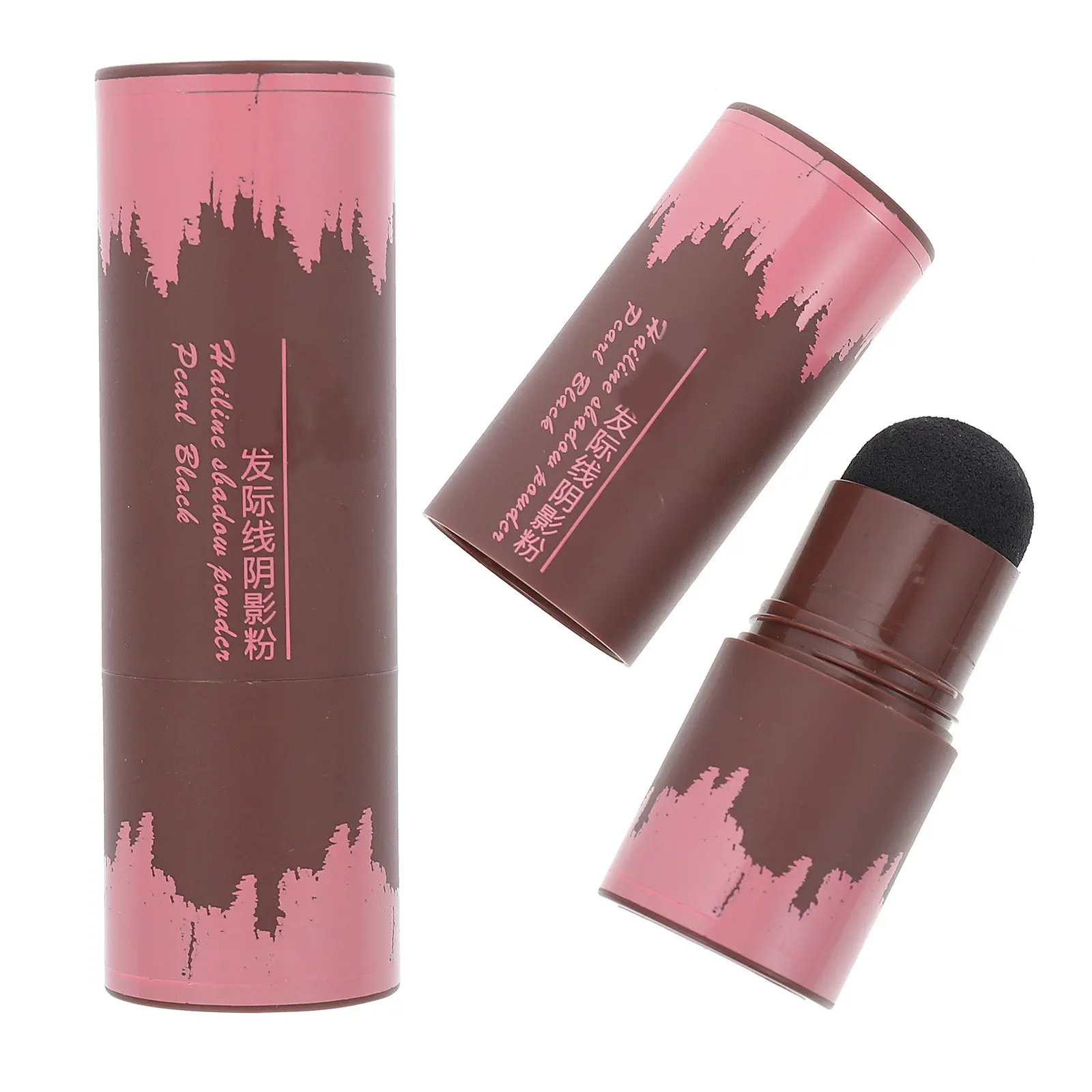 2Pcs Hairline Powder Sponge Pen Convenient Portable Hairline Shadow Concealer for White Hair Root Cover Thickening Hair