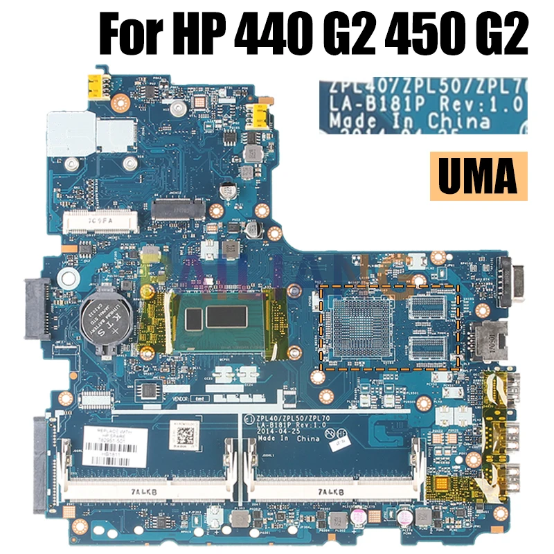 Imagem -03 - Laptop Motherboard Completo Testado para hp Notebook Mainboard 440 g2 450 g2 La-b181p 2957u 3205u 3805u i3 i5 i7 5ª Geração