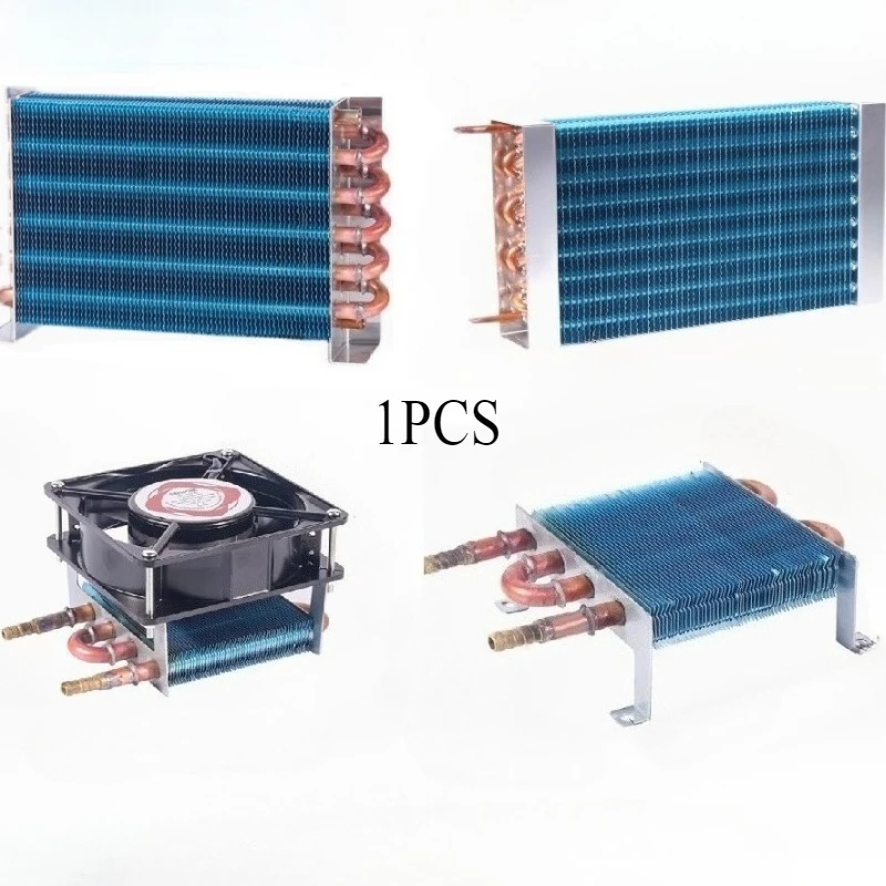 

1 шт., медная трубка, алюминиевый ребра, испаритель, конденсатор, радиатор, холодильник, морозильник, теплообменник с воздушным и водяным охлаждением